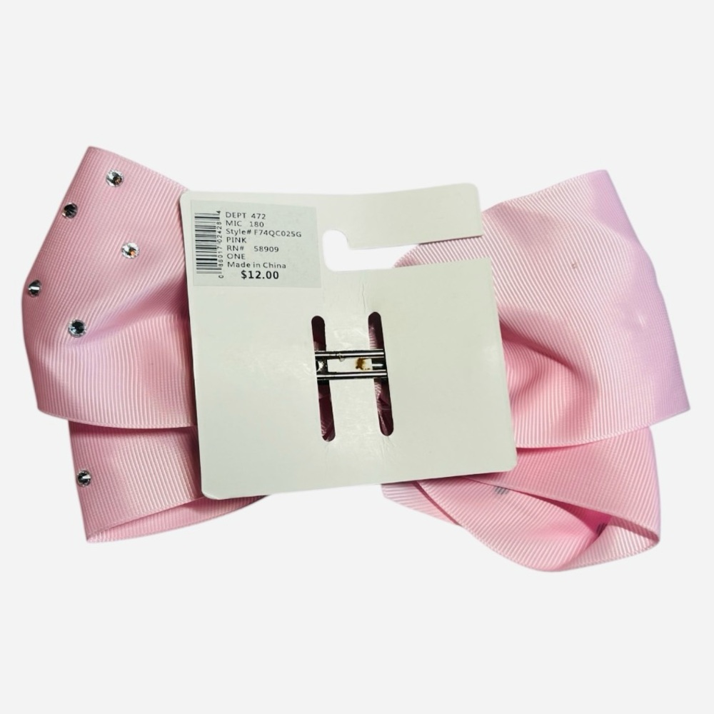 Copper Key Pink Bow with Rhinestones - Picture 3 of 3